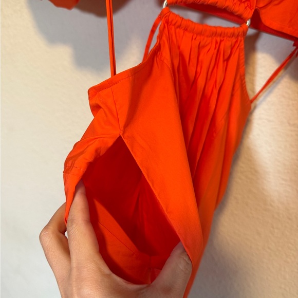 Jonathan Simkhai Orange Mini Dress with Puff Sleeves-Size S - Picture 8 of 13